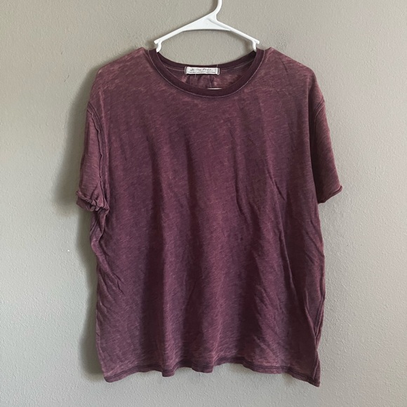 We The Free Tops - WE THE FREE Clarity Ringer Tee in Berry Combo Oversized Top lightweight xsmall